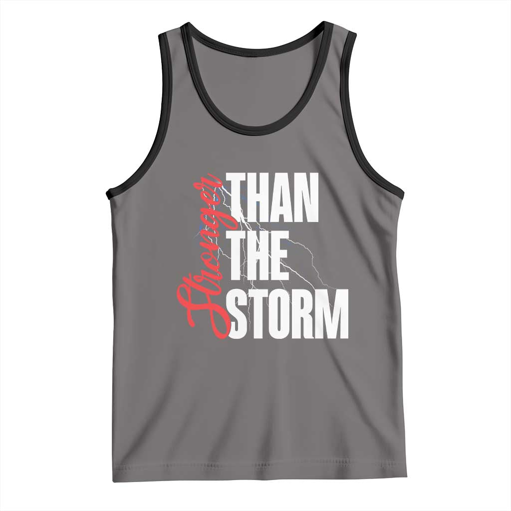 Stronger Than The Storm Tank Top Positive Mindset Motivation TS12 Deep Heather Black Print Your Wear