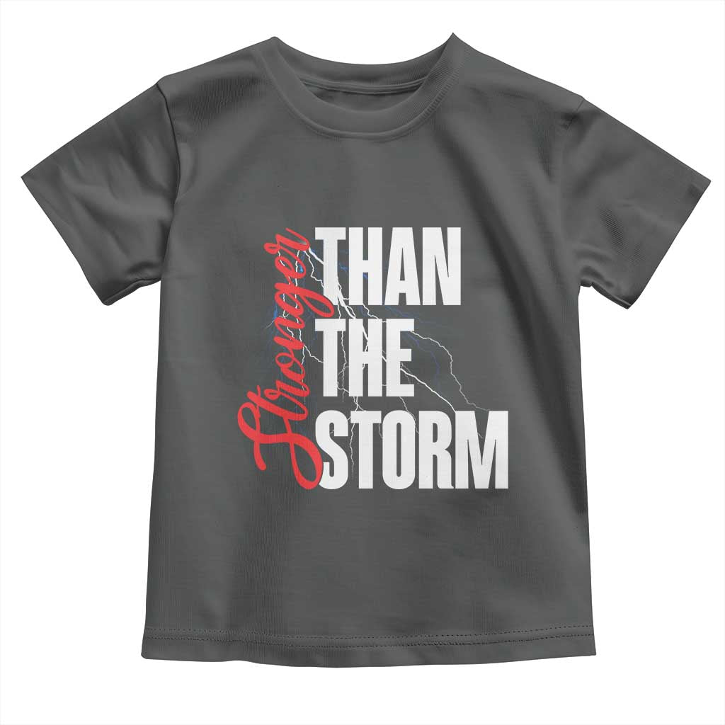 Stronger Than The Storm Toddler T Shirt Positive Mindset Motivation TS12 Dark Heather Print Your Wear