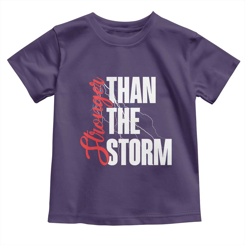 Stronger Than The Storm Toddler T Shirt Positive Mindset Motivation TS12 Purple Print Your Wear