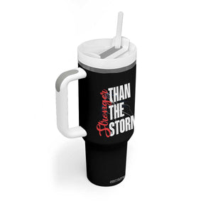 Stronger Than The Storm Tumbler With Handle Positive Mindset Motivation TS12 Print Your Wear