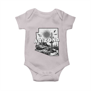 Arizona Cactus Vintage State Map Desert Gift Baby Onesie TS12 Ice Gray Print Your Wear