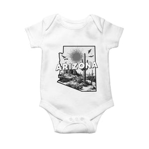 Arizona Cactus Vintage State Map Desert Gift Baby Onesie TS12 White Print Your Wear