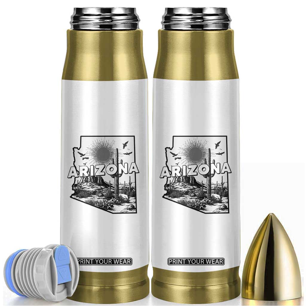 Arizona Cactus Vintage State Map Desert Gift Bullet Tumbler TS12 White Print Your Wear