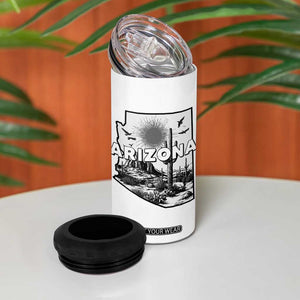 Arizona Cactus Vintage State Map Desert Gift 4 in 1 Can Cooler Tumbler TS12 Print Your Wear