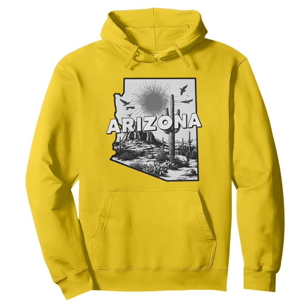 Arizona Cactus Vintage State Map Desert Gift Hoodie TS12 Daisy Print Your Wear