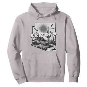 Arizona Cactus Vintage State Map Desert Gift Hoodie TS12 Ice Gray Print Your Wear
