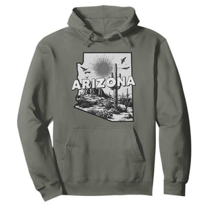 Arizona Cactus Vintage State Map Desert Gift Hoodie TS12 Military Green Print Your Wear