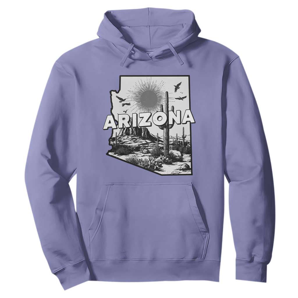Arizona Cactus Vintage State Map Desert Gift Hoodie TS12 Violet Print Your Wear