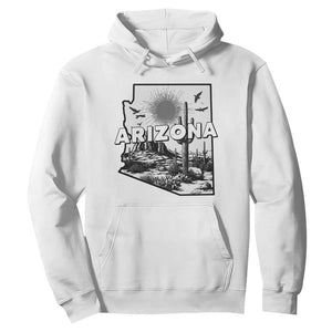 Arizona Cactus Vintage State Map Desert Gift Hoodie TS12 White Print Your Wear