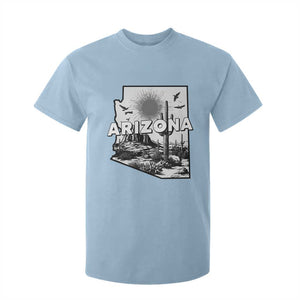 Arizona Cactus Vintage State Map Desert Gift T Shirt For Kid TS12 Light Blue Print Your Wear