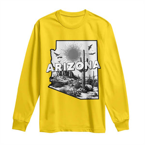 Arizona Cactus Vintage State Map Desert Gift Long Sleeve Shirt TS12 Daisy Print Your Wear
