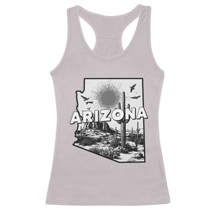 Arizona Cactus Vintage State Map Desert Gift Racerback Tank Top TS12 Ice Gray Print Your Wear