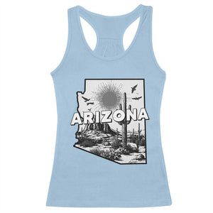 Arizona Cactus Vintage State Map Desert Gift Racerback Tank Top TS12 Light Blue Print Your Wear