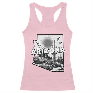 Arizona Cactus Vintage State Map Desert Gift Racerback Tank Top TS12 Light Pink Print Your Wear