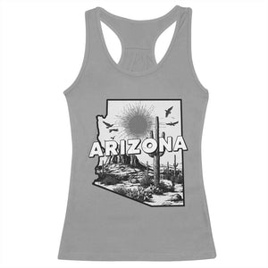 Arizona Cactus Vintage State Map Desert Gift Racerback Tank Top TS12 Sport Gray Print Your Wear