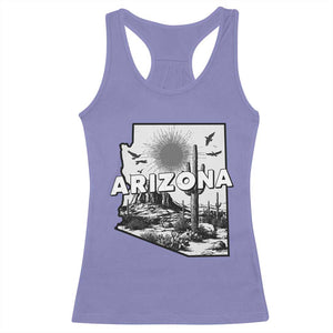 Arizona Cactus Vintage State Map Desert Gift Racerback Tank Top TS12 Violet Print Your Wear
