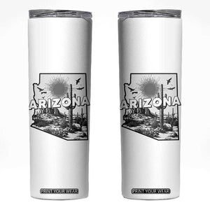 Arizona Cactus Vintage State Map Desert Gift Skinny Tumbler TS12 White Print Your Wear