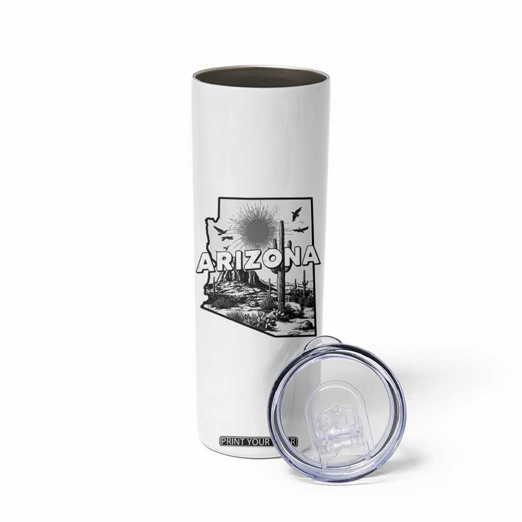 Arizona Cactus Vintage State Map Desert Gift Skinny Tumbler TS12 Print Your Wear