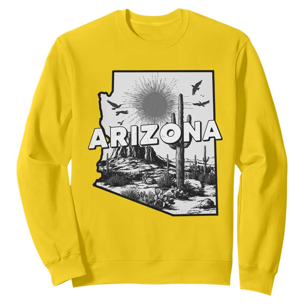 Arizona Cactus Vintage State Map Desert Gift Sweatshirt TS12 Daisy Print Your Wear