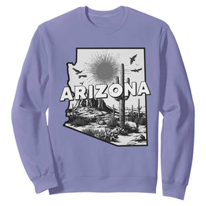 Arizona Cactus Vintage State Map Desert Gift Sweatshirt TS12 Violet Print Your Wear