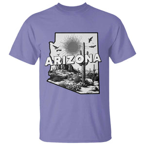 Arizona Cactus Vintage State Map Desert Gift T Shirt TS12 Violet Print Your Wear
