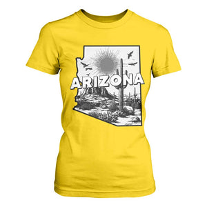 Arizona Cactus Vintage State Map Desert Gift T Shirt For Women TS12 Daisy Print Your Wear