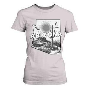 Arizona Cactus Vintage State Map Desert Gift T Shirt For Women TS12 Ice Gray Print Your Wear