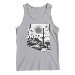 Arizona Cactus Vintage State Map Desert Gift Tank Top TS12 Athletic Heather Print Your Wear