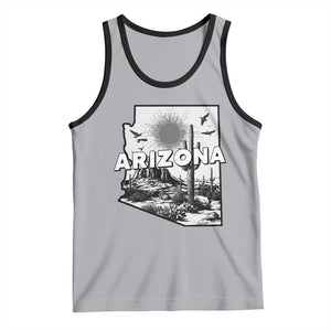 Arizona Cactus Vintage State Map Desert Gift Tank Top TS12 Athletic Heather Black Print Your Wear