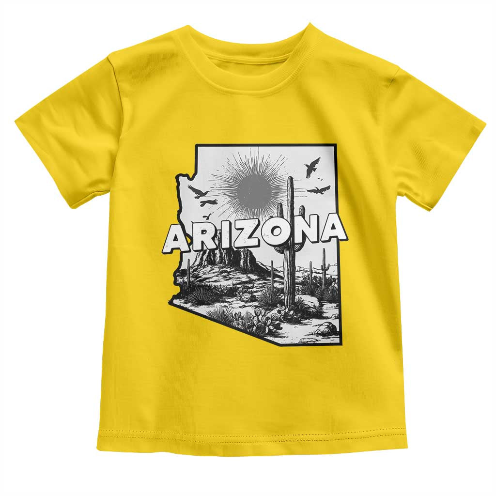 Arizona Cactus Vintage State Map Desert Gift Toddler T Shirt TS12 Daisy Print Your Wear