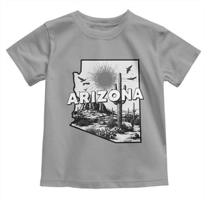 Arizona Cactus Vintage State Map Desert Gift Toddler T Shirt TS12 Sport Gray Print Your Wear