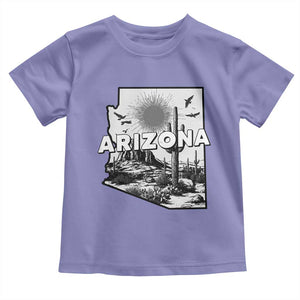 Arizona Cactus Vintage State Map Desert Gift Toddler T Shirt TS12 Violet Print Your Wear