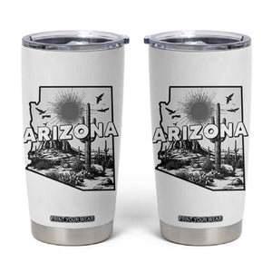 Arizona Cactus Vintage State Map Desert Gift Tumbler Cup TS12 White Print Your Wear