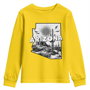Arizona Cactus Vintage State Map Desert Gift Youth Sweatshirt TS12 Daisy Print Your Wear