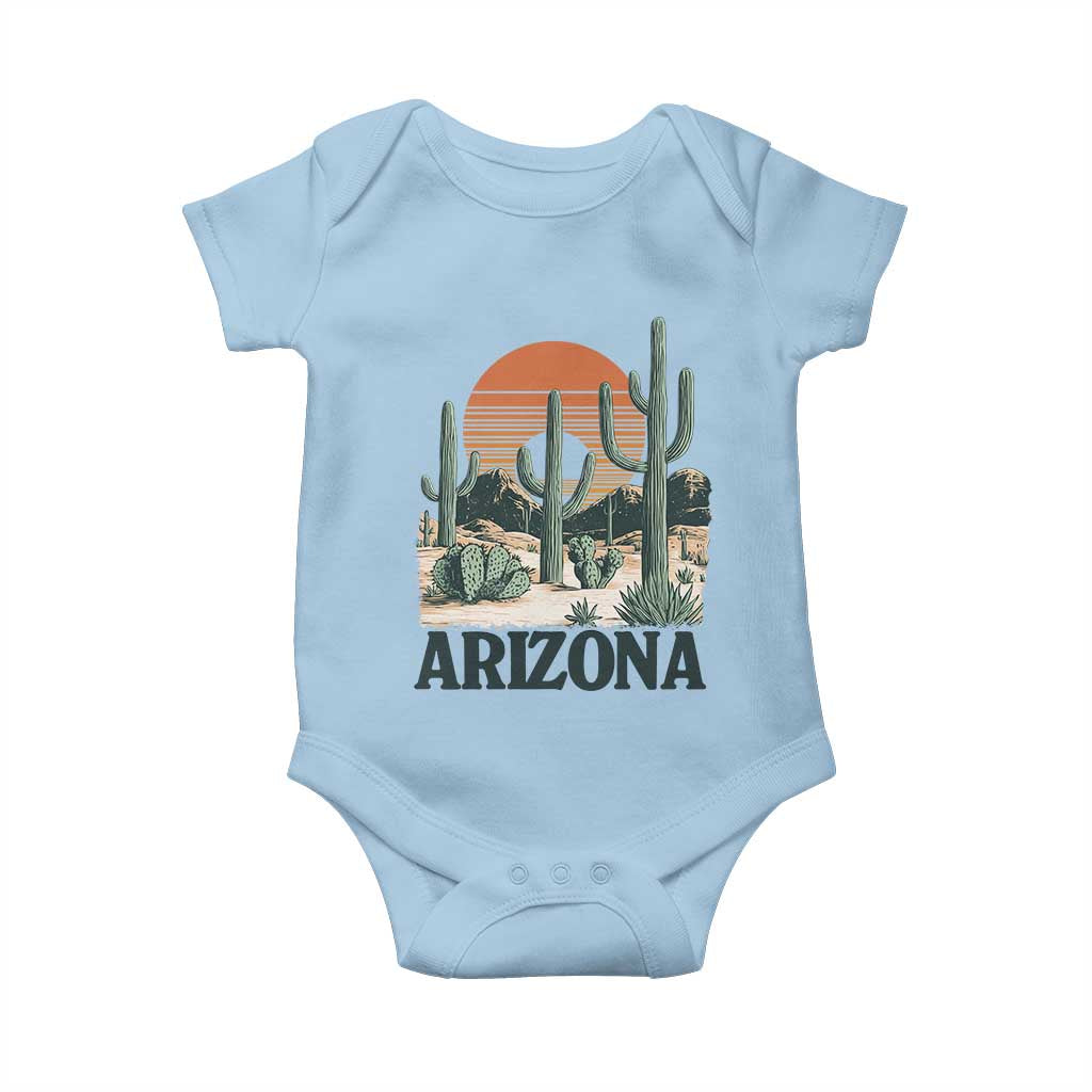 Arizona Desert Sunset Baby Onesie Vintage Cactus Grand Canyon State Gift TS12 Light Blue Print Your Wear