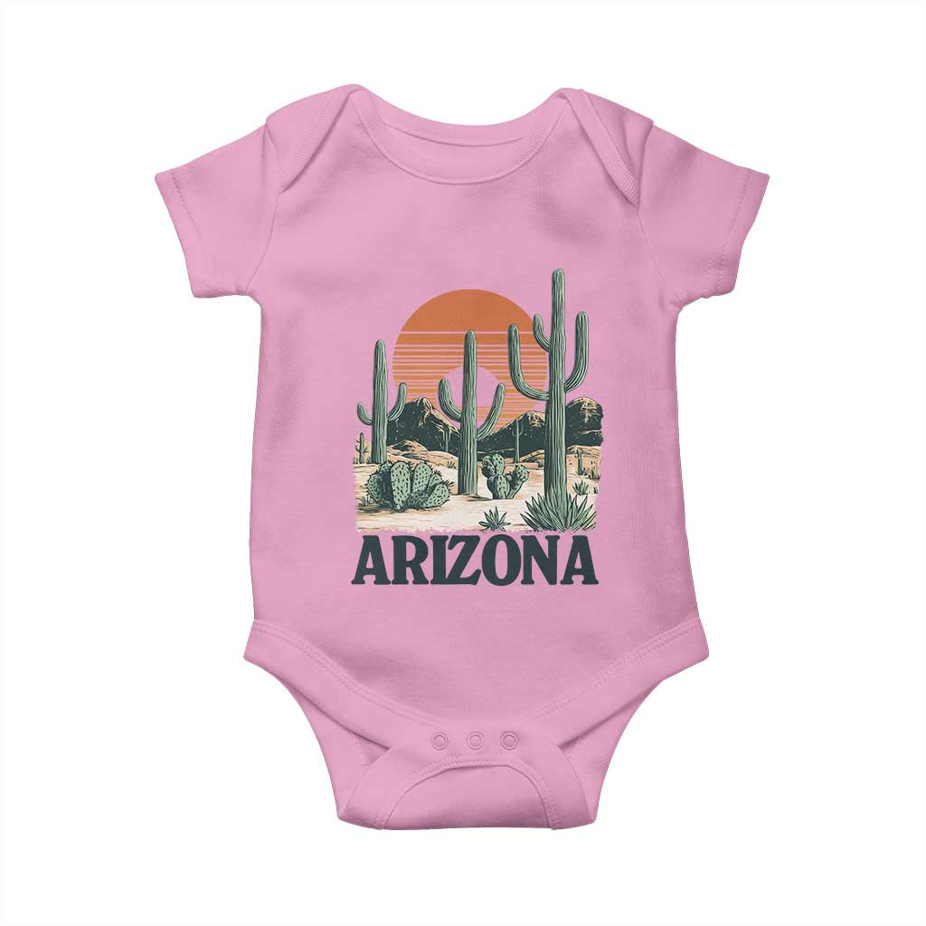 Arizona Desert Sunset Baby Onesie Vintage Cactus Grand Canyon State Gift TS12 Light Pink Print Your Wear
