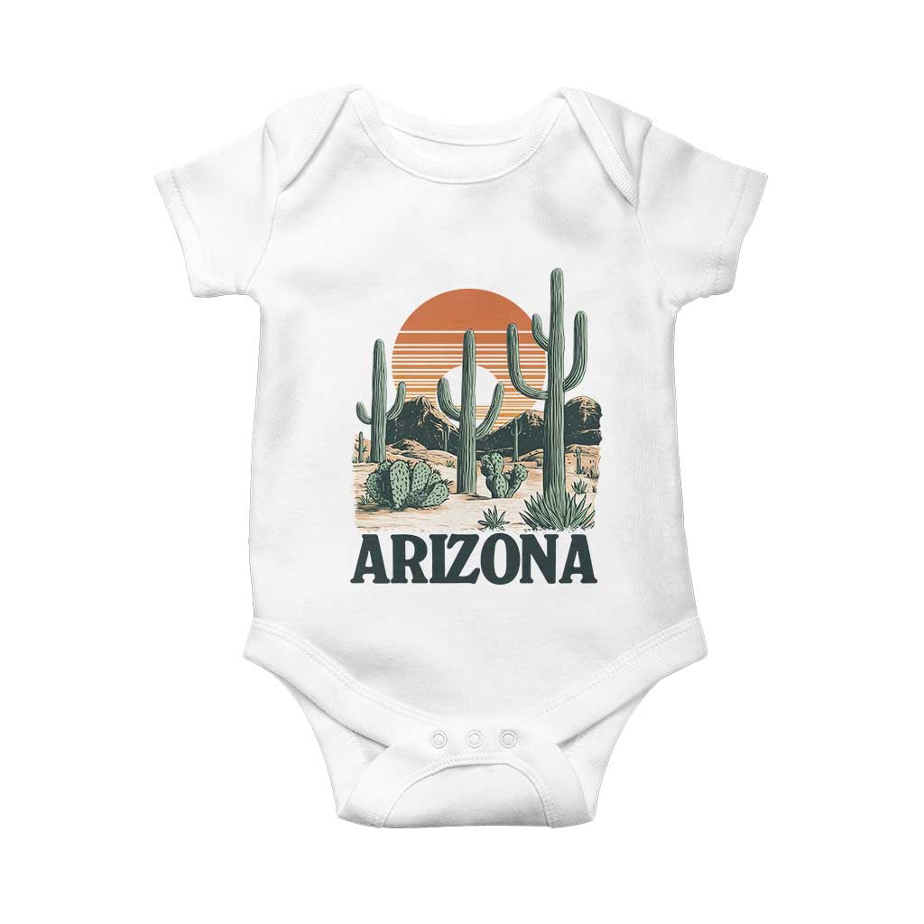 Arizona Desert Sunset Baby Onesie Vintage Cactus Grand Canyon State Gift TS12 White Print Your Wear