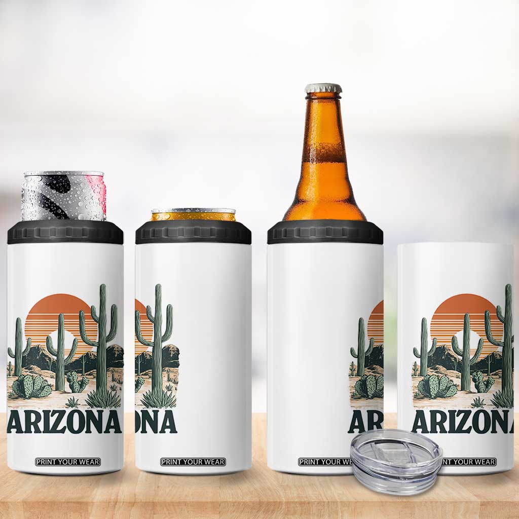 Arizona Desert Sunset 4 in 1 Can Cooler Tumbler Vintage Cactus Grand Canyon State Gift TS12 Print Your Wear