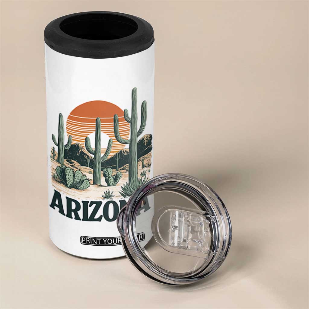 Arizona Desert Sunset 4 in 1 Can Cooler Tumbler Vintage Cactus Grand Canyon State Gift TS12 Print Your Wear