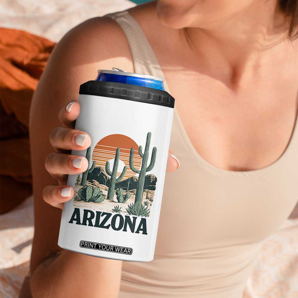Arizona Desert Sunset 4 in 1 Can Cooler Tumbler Vintage Cactus Grand Canyon State Gift TS12 Print Your Wear