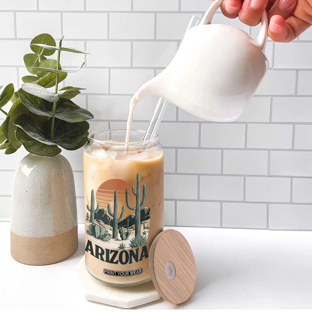 Arizona Desert Sunset Glass Can Vintage Cactus Grand Canyon State Gift TS12 Print Your Wear