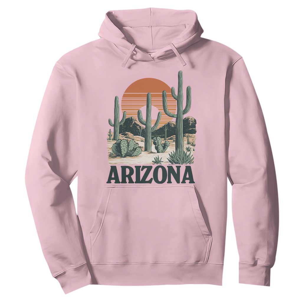Arizona Desert Sunset Hoodie Vintage Cactus Grand Canyon State Gift TS12 Light Pink Print Your Wear