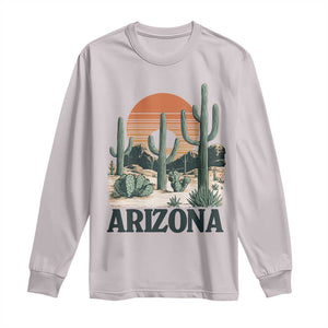 Arizona Desert Sunset Long Sleeve Shirt Vintage Cactus Grand Canyon State Gift TS12 Ice Gray Print Your Wear