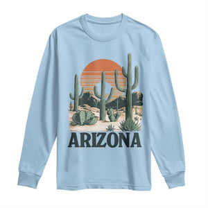Arizona Desert Sunset Long Sleeve Shirt Vintage Cactus Grand Canyon State Gift TS12 Light Blue Print Your Wear