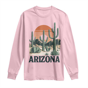 Arizona Desert Sunset Long Sleeve Shirt Vintage Cactus Grand Canyon State Gift TS12 Light Pink Print Your Wear