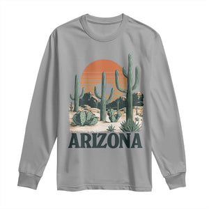 Arizona Desert Sunset Long Sleeve Shirt Vintage Cactus Grand Canyon State Gift TS12 Sport Gray Print Your Wear