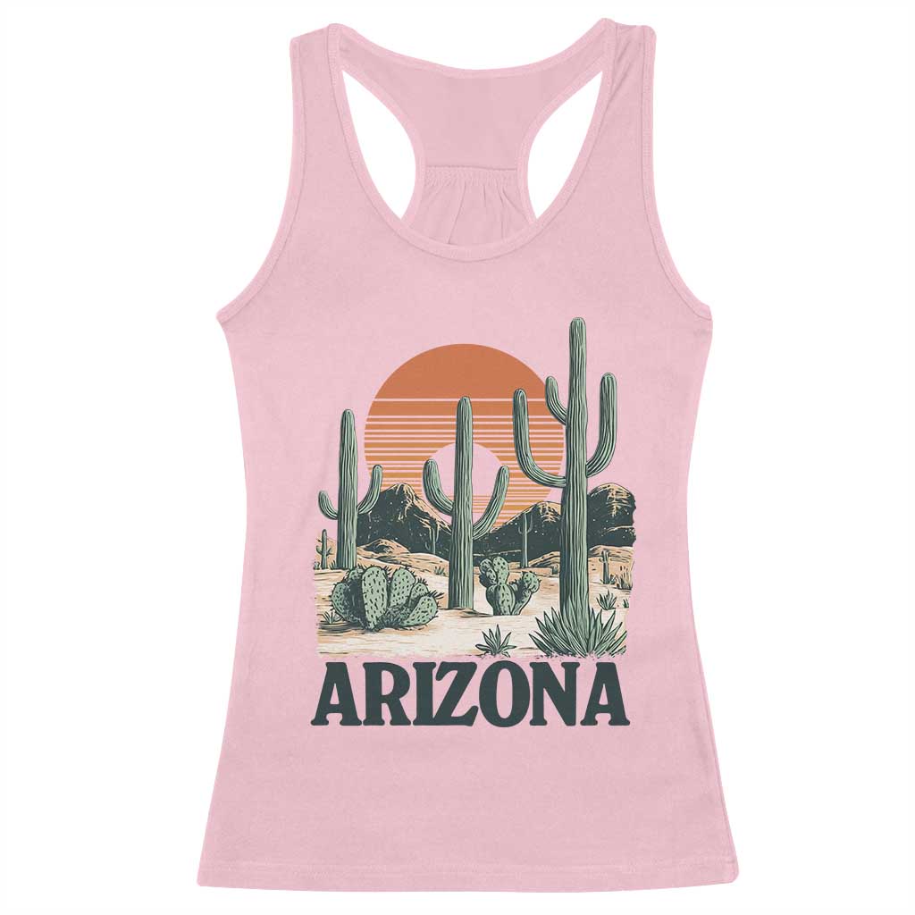 Arizona Desert Sunset Racerback Tank Top Vintage Cactus Grand Canyon State Gift TS12 Light Pink Print Your Wear