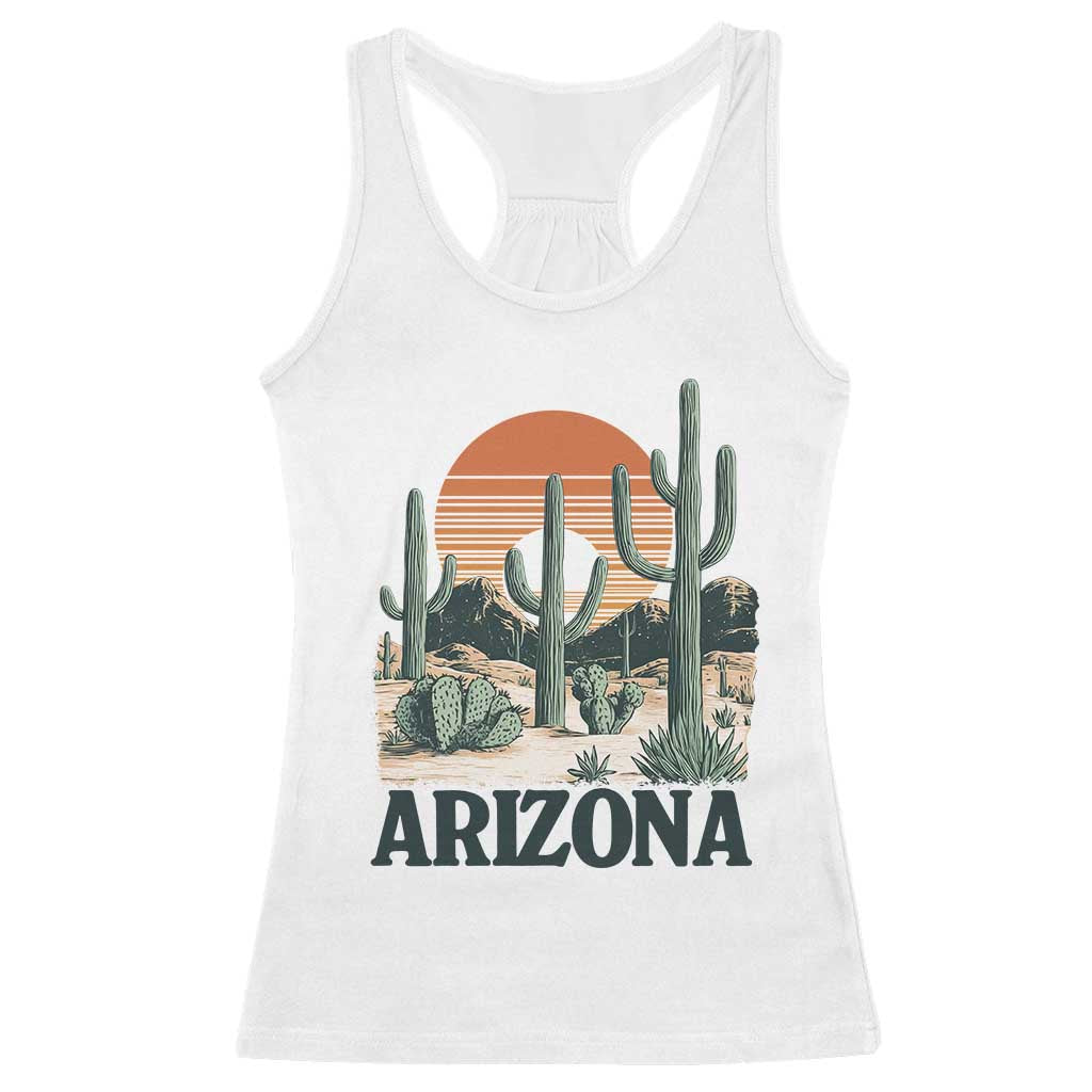 Arizona Desert Sunset Racerback Tank Top Vintage Cactus Grand Canyon State Gift - Print Your Wear
