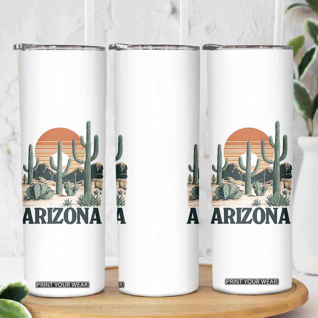 Arizona Desert Sunset Skinny Tumbler Vintage Cactus Grand Canyon State Gift TS12 Print Your Wear