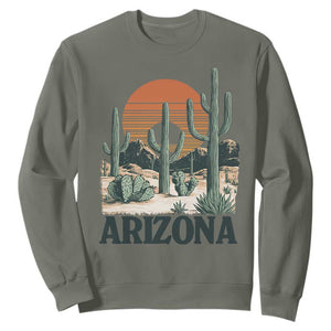 Arizona Desert Sunset Sweatshirt Vintage Cactus Grand Canyon State Gift TS12 Military Green Print Your Wear